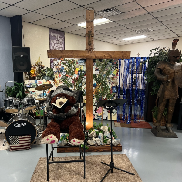 cots-93 Serving line for fellowship meal